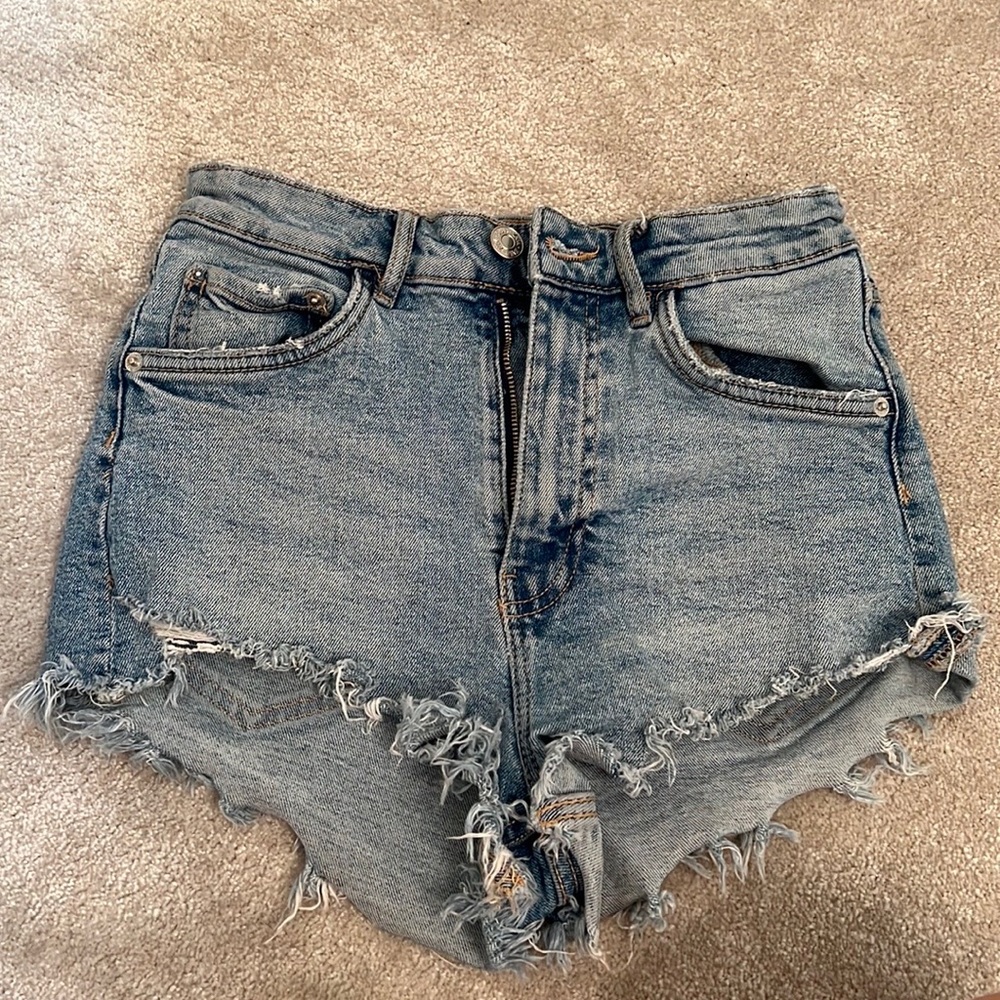 Zara jean shorts only worn a couple times but did go in the drier so did shrink